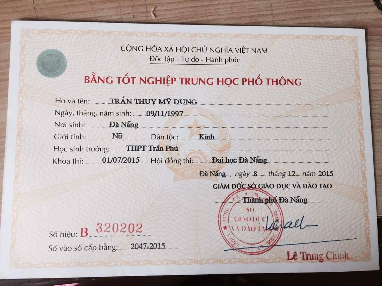 ảnh: Làm bằng cấp 3 có hồ sơ gốc